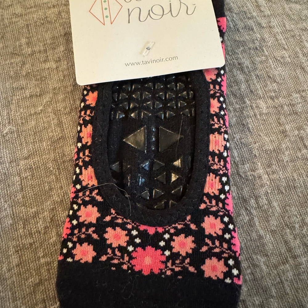 Tavi Noir Black and Pink Floral Socks